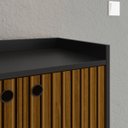 Ver imagem 4 de Aparador Buffet Pés Palito Retrô 4 Portas Decoração Sala Jantar Cantinho Café - Preto|ripado Nature