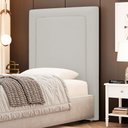 Ver imagem 1 de Cabeceira Cama Box Solteiro Alba 90cm com Frame Linho Bege - Desk Design