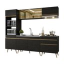 Ver imagem 2 de Armário Cozinha Modulada Completa 252cm Florença Multimóveis MP2460 Preto
