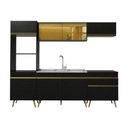 Ver mais imagens de Armário Cozinha Modulada Completa 252cm Florença Multimóveis MP2460 Preto