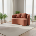 Ver imagem 2 de Sofá Decorativo Montreal 150cm Orgânico Bouclé Terracota