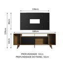 Ver imagem 3 de Rack Madesa Cancun com Pés e Painel para TV até 58 Polegadas Preto/Rustic 7KD8 Cor:Preto/Rustic