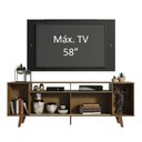 Ver imagem 4 de Rack Madesa Cancun com Pés e Painel para TV até 58 Polegadas Preto/Rustic 7KD8 Cor:Preto/Rustic