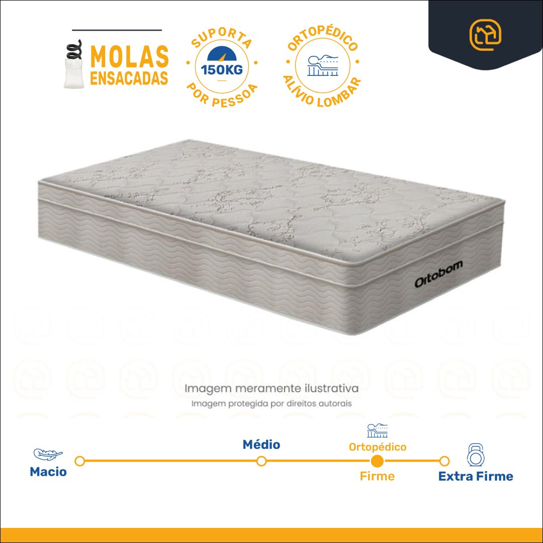 Cama Box Baú e Auxiliar Solteiro + Colchão de Molas Ensacadas Ortobom Airtech Springpocket - 4