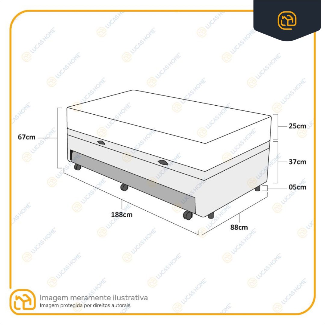 Cama Box Baú e Auxiliar Solteiro + Colchão de Molas Ensacadas Ortobom Airtech Springpocket - 5