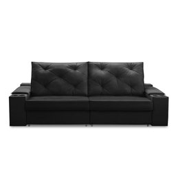 Sofá Retrátil Reclinável 3 Lugares 2,00m com Porta Copos e Usb Helena Suede Preto Adonai - 5