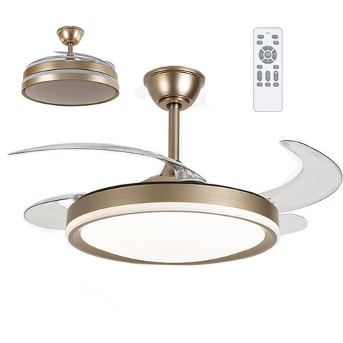 Ventilador de Teto Grande Led 3 em 1 Lampada Pa Retratil Controle Remoto Casa Escritorio Trabalho Mo