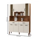 Ver imagem 4 de Armário de Cozinha com Balcão Star 8 Portas 2 Gavetas com Vidro Nogueira/off White - Pnr Móveis