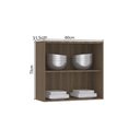 Ver imagem 2 de Armário Aéreo de Cozinha 80cm 2 Portas Aspen Luciane Móveis Vanilla com Cinza Puro