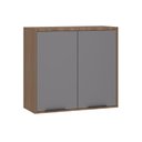 Ver imagem 1 de Armário Aéreo de Cozinha 80cm 2 Portas Aspen Luciane Móveis Vanilla com Cinza Puro