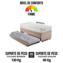 Ver mais imagens de Bicama Box Baú Suede 88x188 com Colchão Ecoline D33 Ecoflex