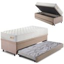 Ver imagem 1 de Bicama Box Baú Suede 88x188 com Colchão Ecoline D33 Ecoflex