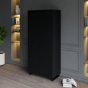 Ver imagem 1 de Armário Alto para Escritório com Portas e 4 Prateleiras 80 x 45 x 160 cm F5 Office Cor:Preto