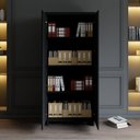 Ver imagem 5 de Armário Alto para Escritório com Portas e 4 Prateleiras 80 x 45 x 160 cm F5 Office Cor:Preto