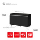 Ver imagem 7 de Balcão Buffet Gabinete de Cozinha Lux 120cm 100% Mdf com Tampo 03 Portas Preto - Desk Design