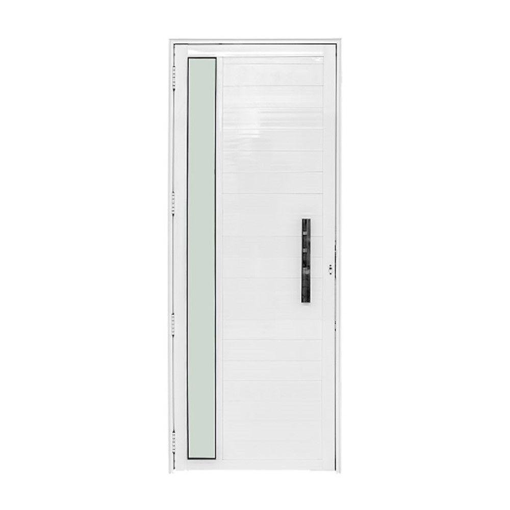 Porta de Alumínio Lambril Visor Branca Direita - 210x80 - 1
