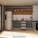 Ver imagem 6 de Cozinha Planejada 7 Peças 5 Aéreos 2 Balcões Nara CabeCasa MadeiraOriginals Marrom/Avena/Cinza Claro