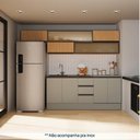 Ver imagem 3 de Cozinha Planejada 7 Peças 5 Aéreos 2 Balcões Nara CabeCasa MadeiraOriginals Marrom/Avena/Cinza Claro