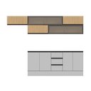 Ver imagem 4 de Cozinha Planejada 7 Peças 5 Aéreos 2 Balcões Nara CabeCasa MadeiraOriginals Marrom/Avena/Cinza Claro