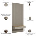 Ver imagem 5 de Painel Ripado para TV 60 pol com Bancada Suspensa Orgânica 141cm Slats L05 Tauari Gris Fosco - Lyam