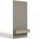 Ver imagem 2 de Painel Ripado para TV 60 pol com Bancada Suspensa Orgânica 141cm Slats L05 Tauari Gris Fosco - Lyam