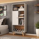 Ver imagem 1 de Estante para Quarto 1 Porta Maven Espresso Móveis Branco/Nogal