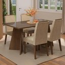 Ver imagem 1 de Conjunto Sala de Jantar Tampo de Vidro 4 Cadeiras Rustic/imperial Braga Madesa