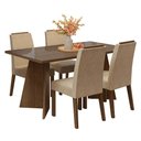 Ver imagem 2 de Conjunto Sala de Jantar Tampo de Vidro 4 Cadeiras Rustic/imperial Braga Madesa