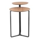Ver imagem 2 de Mesa Lateral Industrial Chanfrada Artesano 44 Cm (largura) 2 Tampos Mdp Hanover (mel) Pé Aço Preto