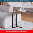 Ver imagem 3 de Mesa Lateral Industrial Chanfrada Artesano 44 Cm (largura) 2 Tampos Mdp Hanover (mel) Pé Aço Preto