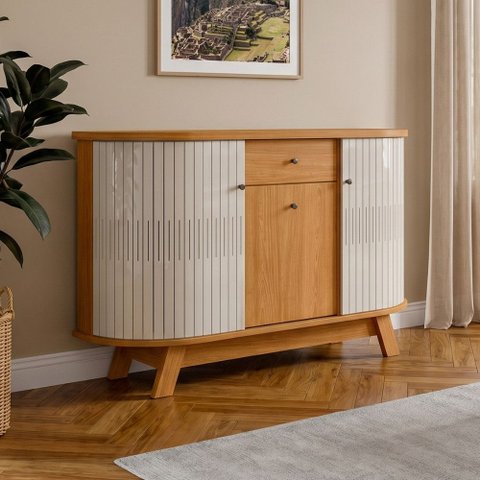 Aparador Buffet para Sala de Jantar Orgânico 2 Portas Gadi M07 Cinamomo Off White - Lyam Decor
