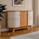 Ver imagem 1 de Aparador Buffet para Sala de Jantar Orgânico 2 Portas Gadi M07 Cinamomo Off White - Lyam Decor