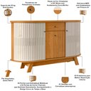 Ver imagem 4 de Aparador Buffet para Sala de Jantar Orgânico 2 Portas Gadi M07 Cinamomo Off White - Lyam Decor