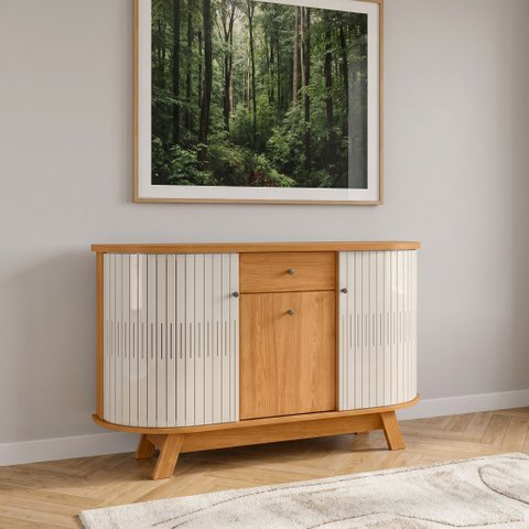 Aparador Buffet para Sala de Jantar Orgânico 2 Portas Gadi M07 Cinamomo Off White - Lyam Decor