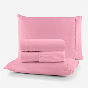 Roupa de Cama Lençol Casal Completo 400 Fios Percal 4 Peças Ponto Palito Anti-pilling com Toque 100%