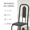 Ver mais imagens de Cadeiras para Sala de Jantar 6 Unidades Lívia Preto/Liso