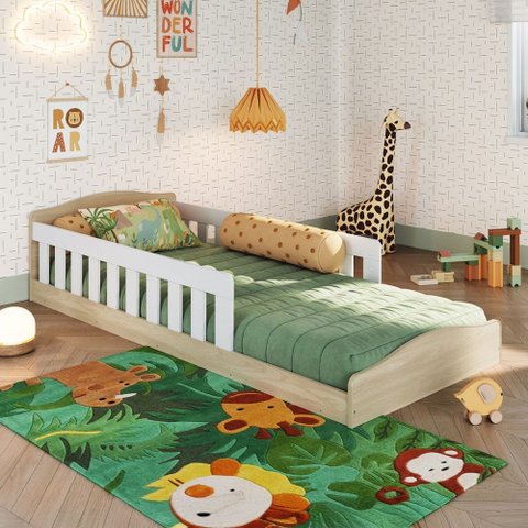 Cama Infantil Encanto Montessoriana Carvalho Araguaia/branco - Completa Móveis