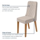 Ver imagem 6 de Kit 4 Cadeiras de Jantar Estofadas Luar Marrom Amêndoa/Bege