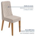 Ver imagem 7 de Kit 4 Cadeiras de Jantar Estofadas Luar Marrom Amêndoa/Bege