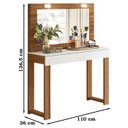 Ver imagem 3 de Penteadeira Camarim Rill 110 cm Cinamomo Mell Branco MBL