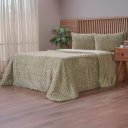 Ver imagem 1 de Kit Colcha Casal Luxor Jacquard 100% Poliéster 210x230cm Folha Seca