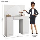 Ver imagem 3 de Penteadeira com Espelho 133cm x 105cm Mimo Branco
