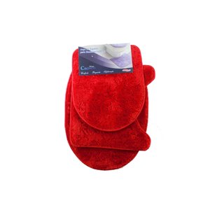 Jogo De Banheiro 3 Peças Cronos Pratatêxtil.:Vermelho