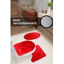 Ver imagem 3 de Jogo De Banheiro 3 Peças Cronos Pratatêxtil.:Vermelho