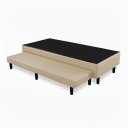 Ver imagem 1 de Base Cama Box Solteiro com Cama Auxiliar Conjugada:corino Bege/solteiro