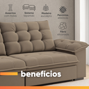 Ver imagem 5 de Sofá Retrátil e Reclinável Bipartido 2,30m 3 Lugares Palermo Slim Luizzi