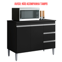 Ver imagem 3 de Balcão de Cozinha Gabinete 100cm Andréia sem Tampo Ajl Móveis:preto