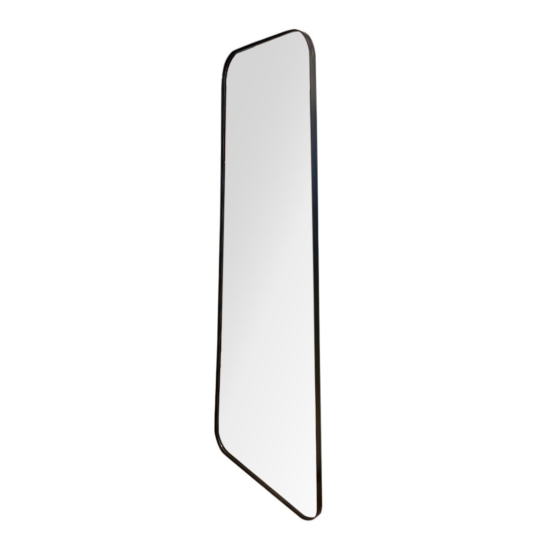 Espelho Grande com Moldura Couro 3cm de Chão Corpo Inteiro 170x70cm - Mod. Tetris Preto - 4