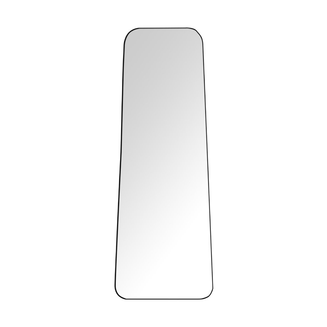 Espelho Grande com Moldura Couro 3cm de Chão Corpo Inteiro 170x70cm - Mod. Tetris Preto - 3