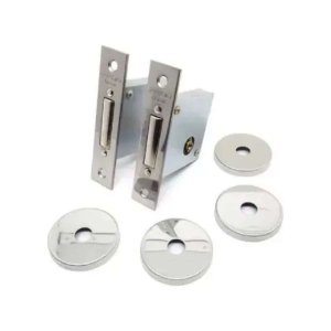 Fechadura Trava de Segurança Tetra Dupla Auxiliar Pado Redonda Inox Polido